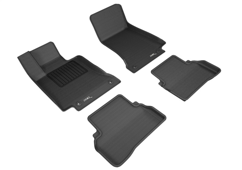 Mercedes-Benz C 450 Floor Mats - Front and Rear - 3D MAXpider - Kagu Black Full Set - Black - `15-`21